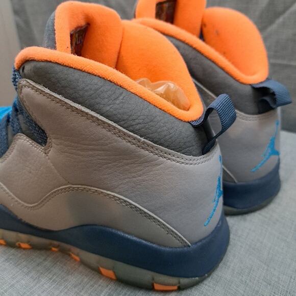 %Men\'s Nike Air Jordan 10 X Retro Bobcats Wolf Gray Blue Orange Sz 9 Men / AJ9 main image 11
